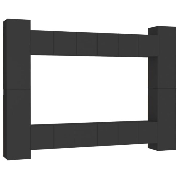 Komplet TV omaric 10-delni črna iverna plošča - Image 2