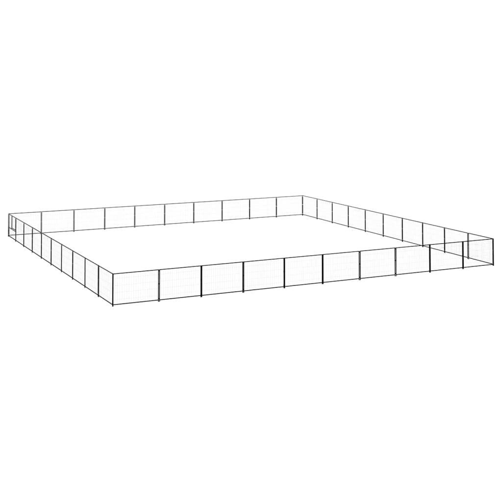 Pasji boks črn 100 m² jeklo