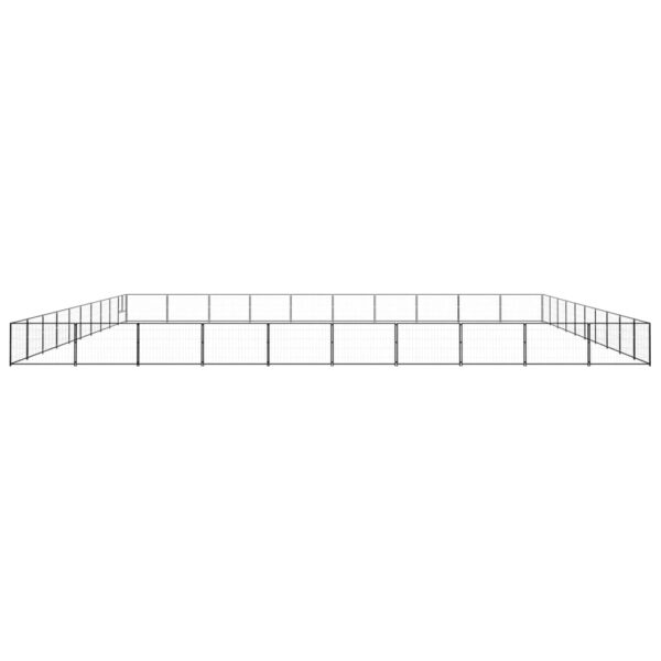 Pasji boks črn 100 m² jeklo - Image 2