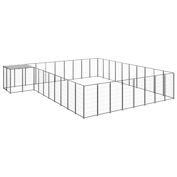 Pasji boks črn 25,41 m² jeklo