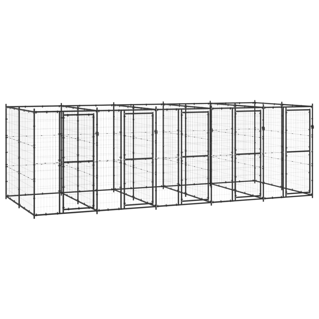 Zunanji pasji boks jeklo 12,1 m²