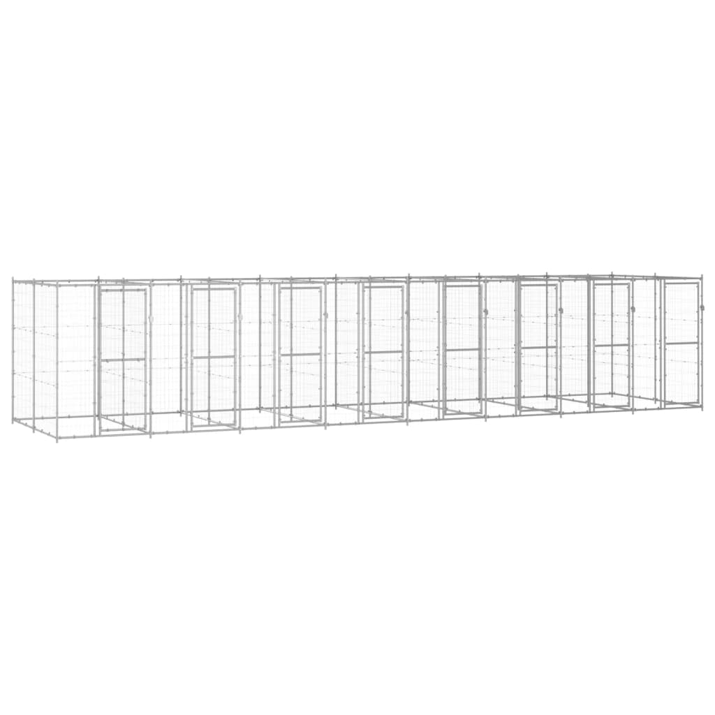 Zunanji pasji boks pocinkano jeklo 19,36 m²