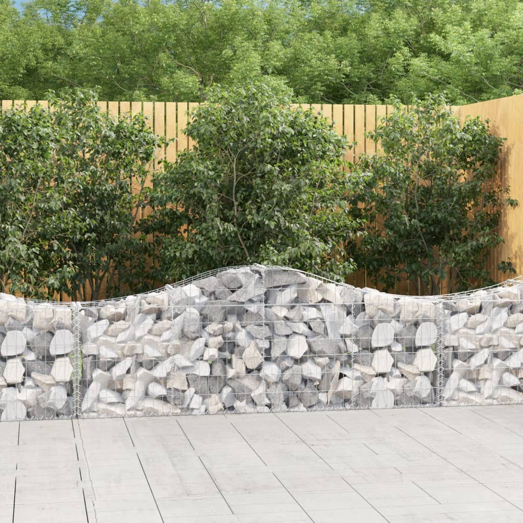 Obokana gabionska košara 25kosa 200x30x60/80cm pocinkano železo