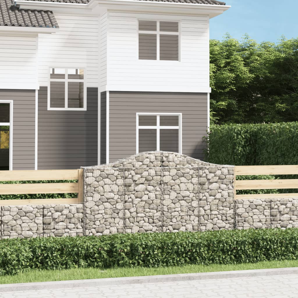 Obokane gabion košare 12kosov 200x30x120/140cm pocinkano železo