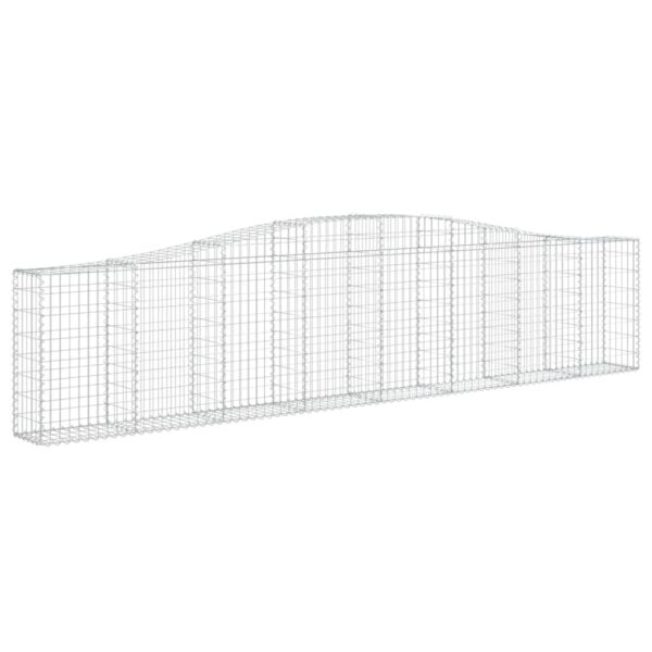 Obokane gabion košare 7 kosov 400x30x80/100 cm cinkano železo - Image 3