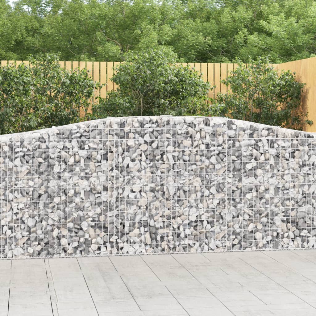 Obokane gabion košare 6 kosi 400x50x100/120cm pocinkano železo