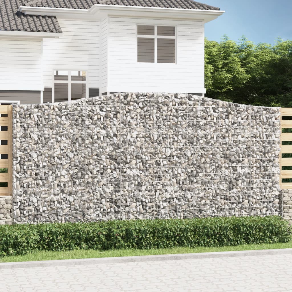 Obokane gabion košare 5 kosa 400x50x200/220 cm pocinkano železo