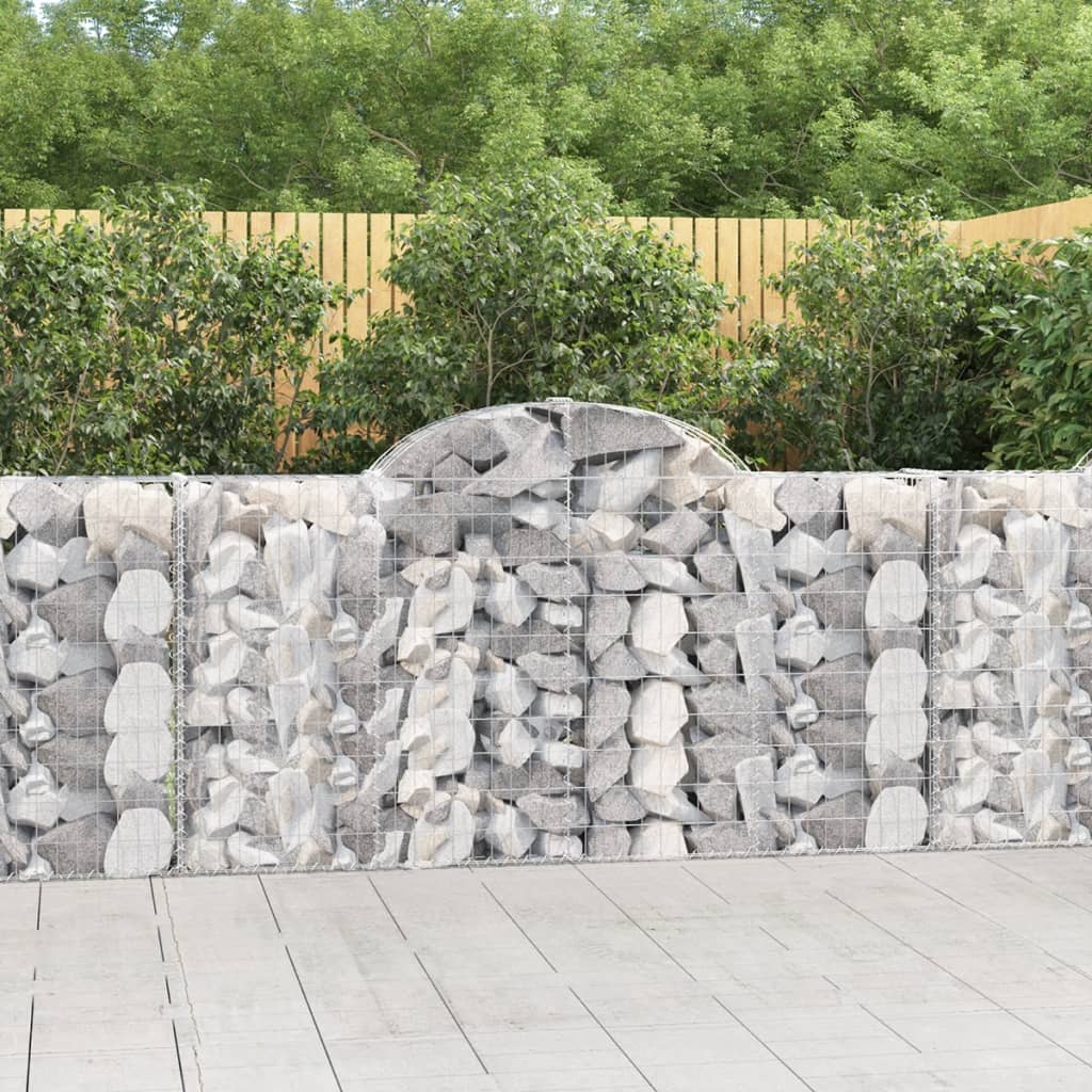 Obokane gabion košare 14kosov 200x30x100/120cm pocinkano železo