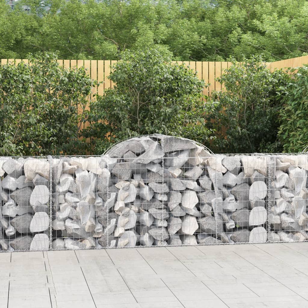 Obokane gabion košare 14 kosov 200x50x80/100 cm cinkano železo