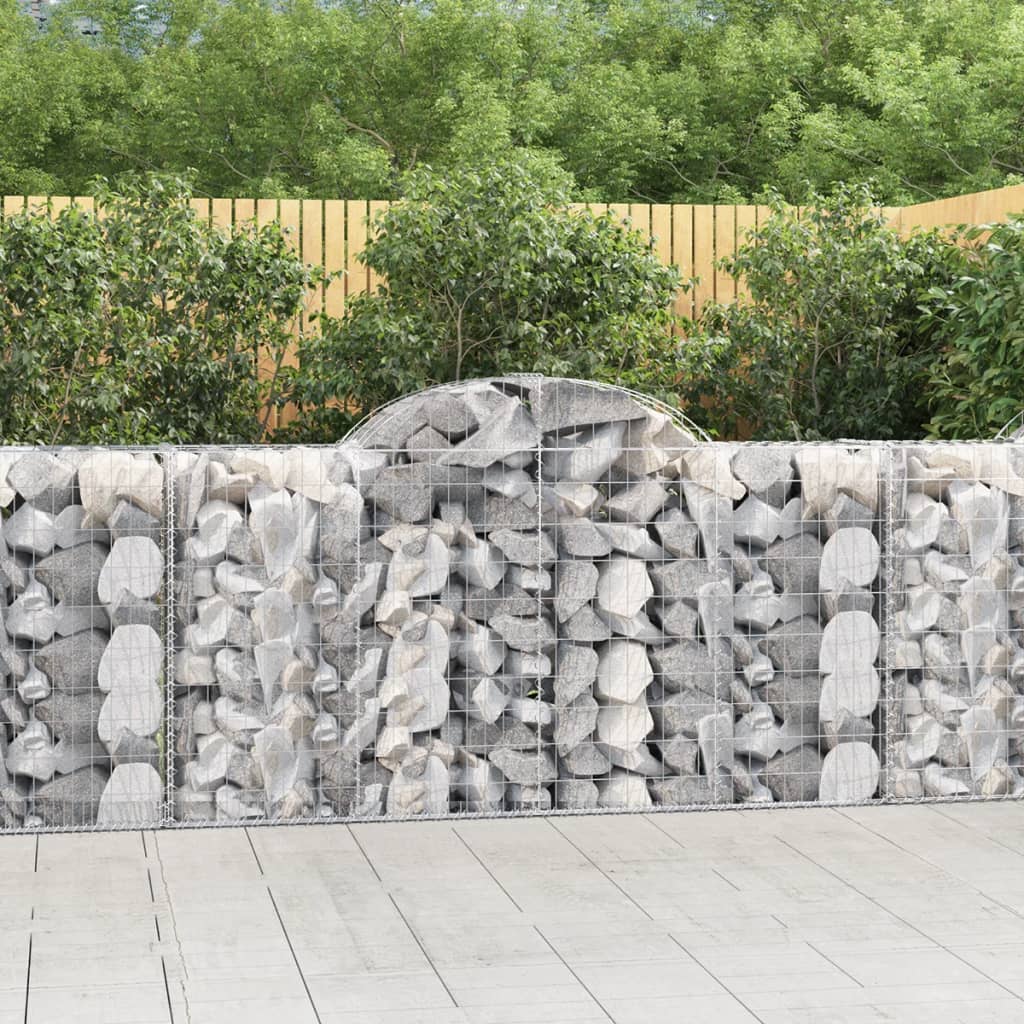 Obokana gabionska košara 14 kos 200x50x100/120cm cinkano železo