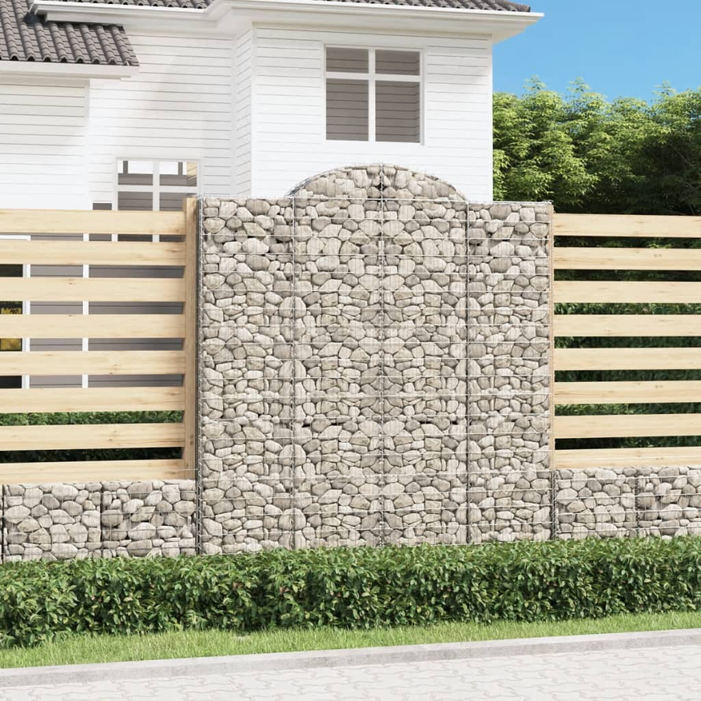 Obokane gabion košare 6 kosi 200x50x220/240 cm pocinkano železo