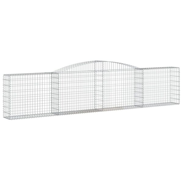 Obokane gabion košare 8 kosov 400x30x80/100 cm cinkano železo - Image 3