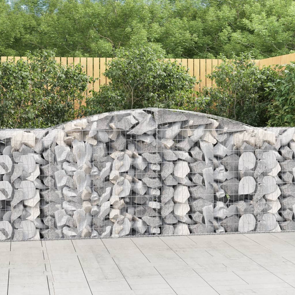 Obokane gabion košare 7 kosi 400x50x100/120cm pocinkano železo