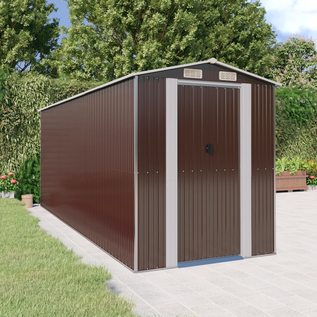 Vrtna lopa temno rjava 192x523x223 cm pocinkano jeklo