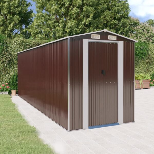 Vrtna lopa temno rjava 192x606x223 cm pocinkano jeklo