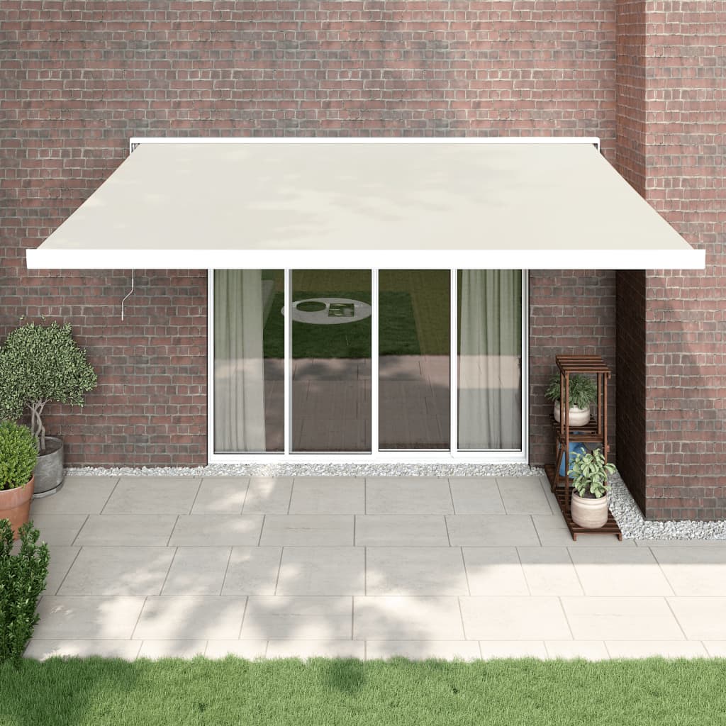 Zložljiva tenda krem 4×3 m blago in aluminij