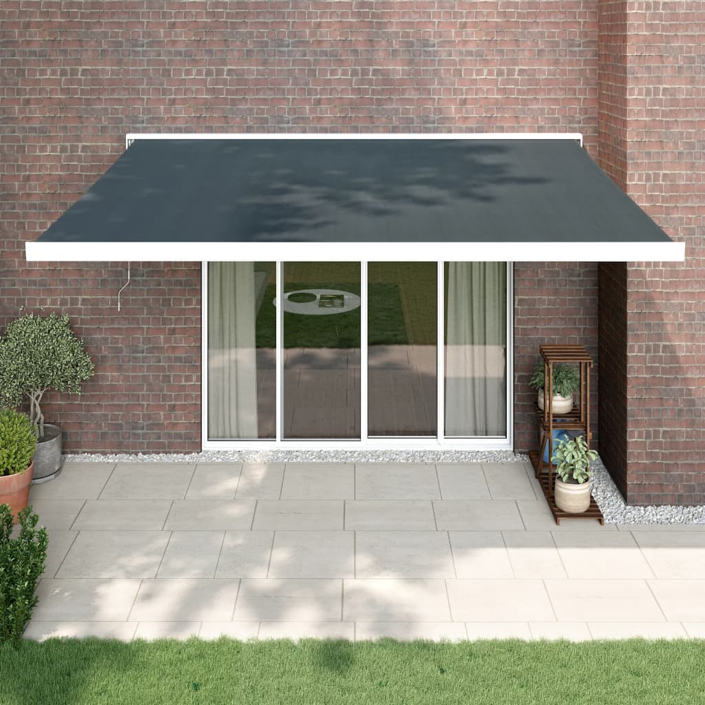 Zložljiva tenda antracitna 4×3 m blago in aluminij