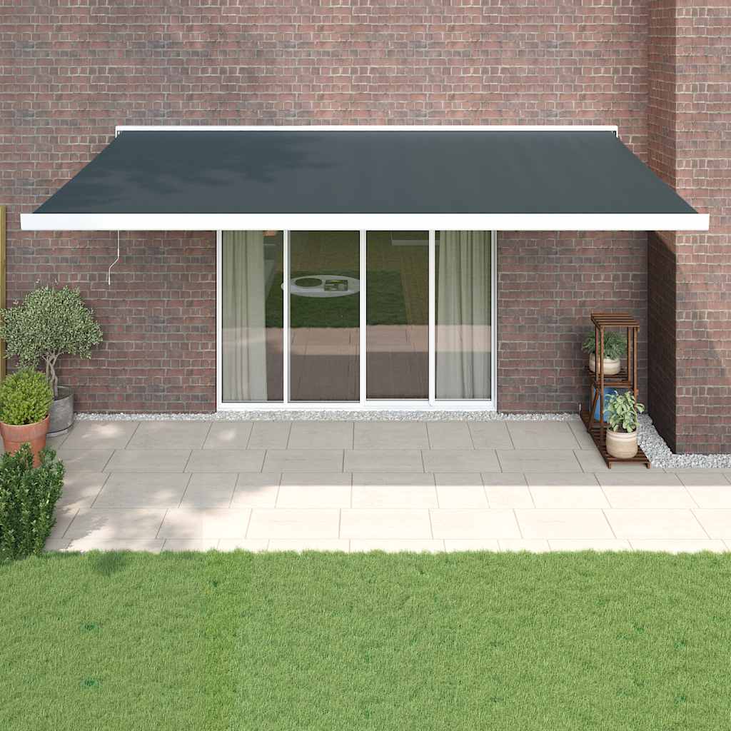 Zložljiva tenda antracitna 5×3 m blago in aluminij