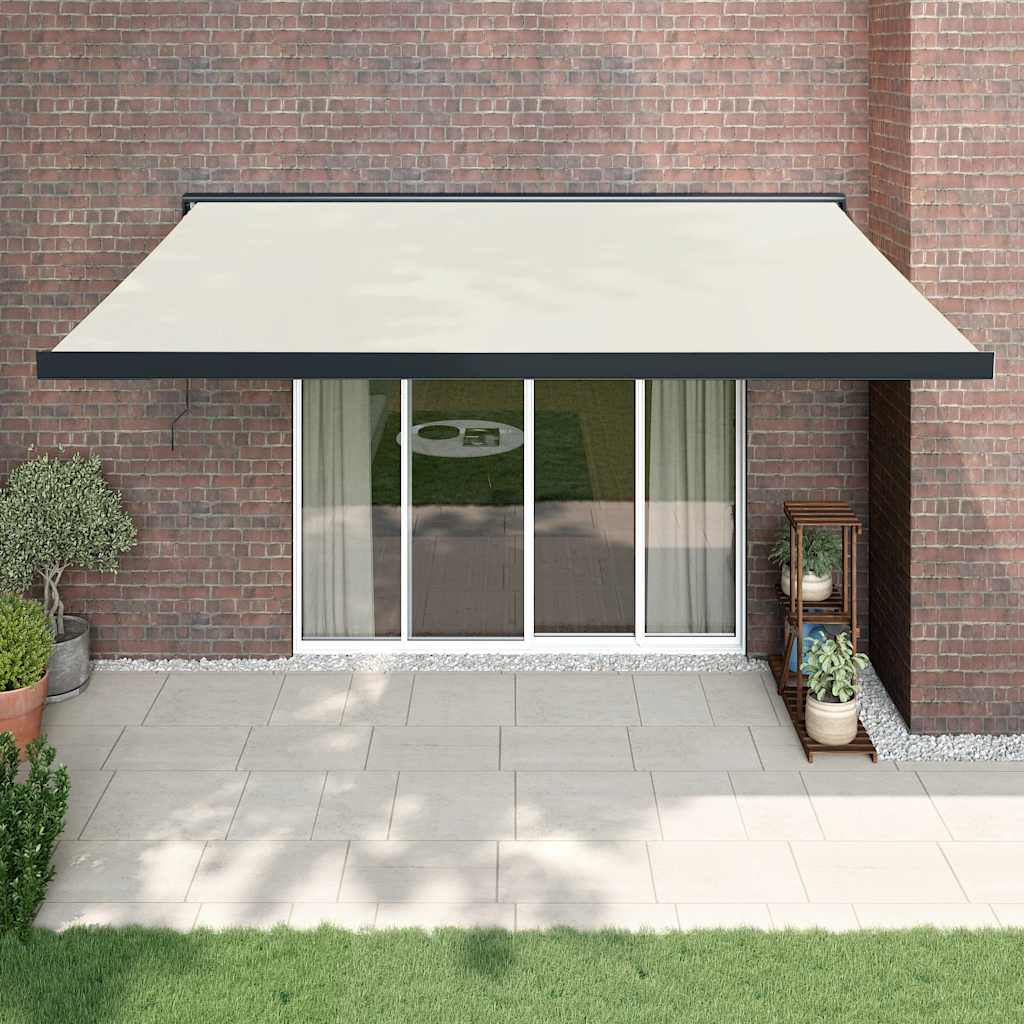 Zložljiva tenda krem 4,5×3 m blago in aluminij