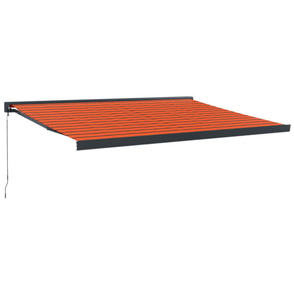 Zložljiva tenda oranžna in rjava 4,5x3 m blago in aluminij - Image 2