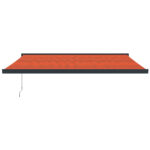 Zložljiva tenda oranžna in rjava 4,5x3 m blago in aluminij - Image 3