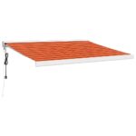 Zložljiva tenda oranžna in rjava 3,5x2,5 m blago in aluminij - Image 2