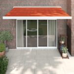 Zložljiva tenda oranžna in rjava 3,5x2,5 m blago in aluminij