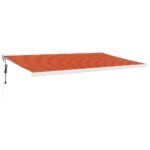 Zložljiva tenda oranžna in rjava 5x3 m blago in aluminij - Image 2