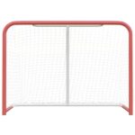 Gol za hokej z mrežo rdeč in bel 153x60x118 cm jeklo in PE - Image 3