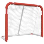 Gol za hokej rdeč in bel 137x66x112 cm poliester - Image 2