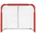 Gol za hokej rdeč in bel 137x66x112 cm poliester - Image 3