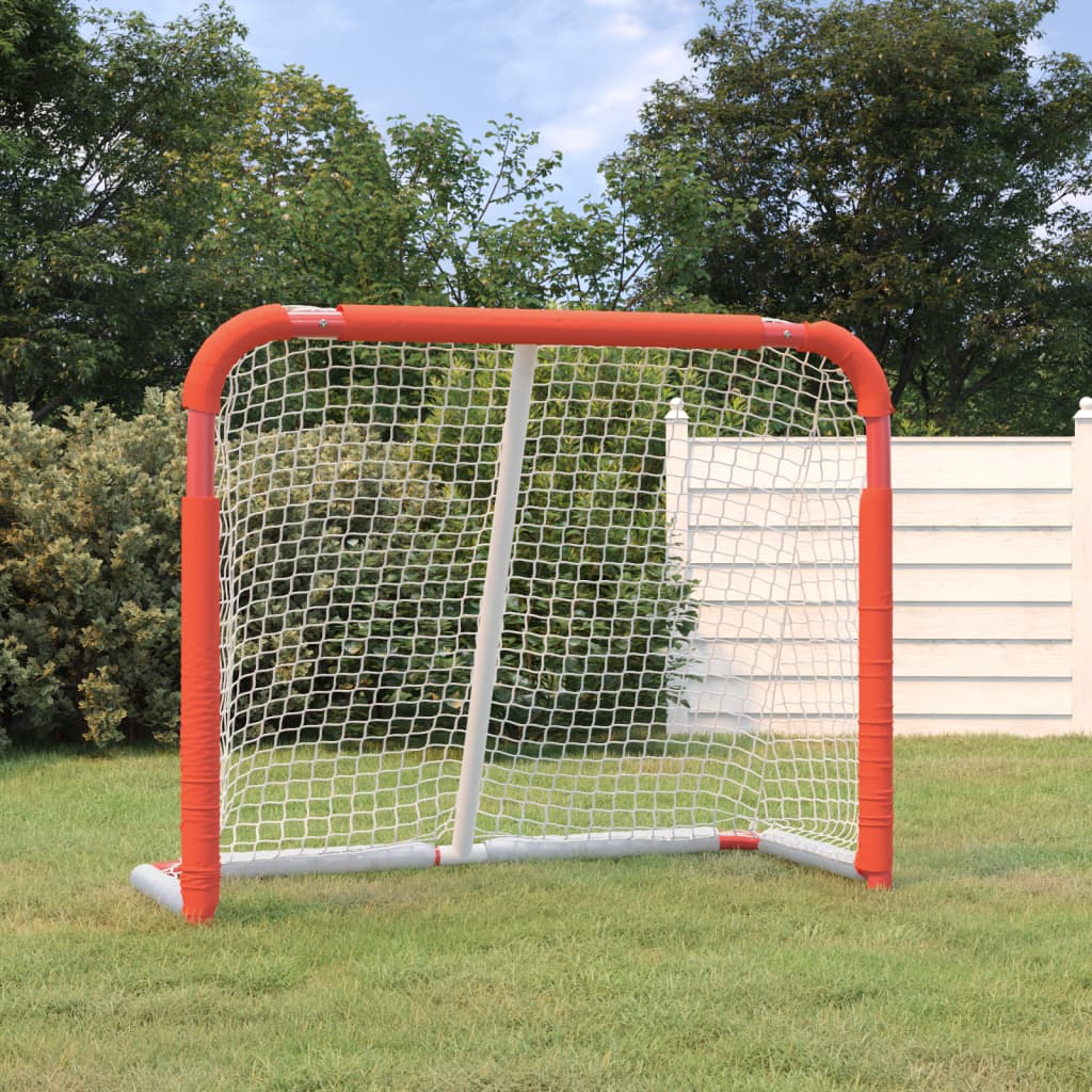 Gol za hokej rdeč in bel 137x66x112 cm poliester