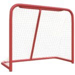Gol za hokej rdeč in bel 183x71x122 cm poliester - Image 2