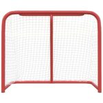 Gol za hokej rdeč in bel 183x71x122 cm poliester - Image 3