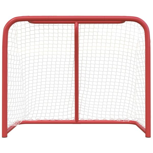 Gol za hokej rdeč in bel 183x71x122 cm poliester - Image 3