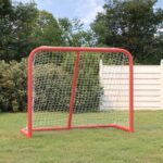 Gol za hokej rdeč in bel 183x71x122 cm poliester