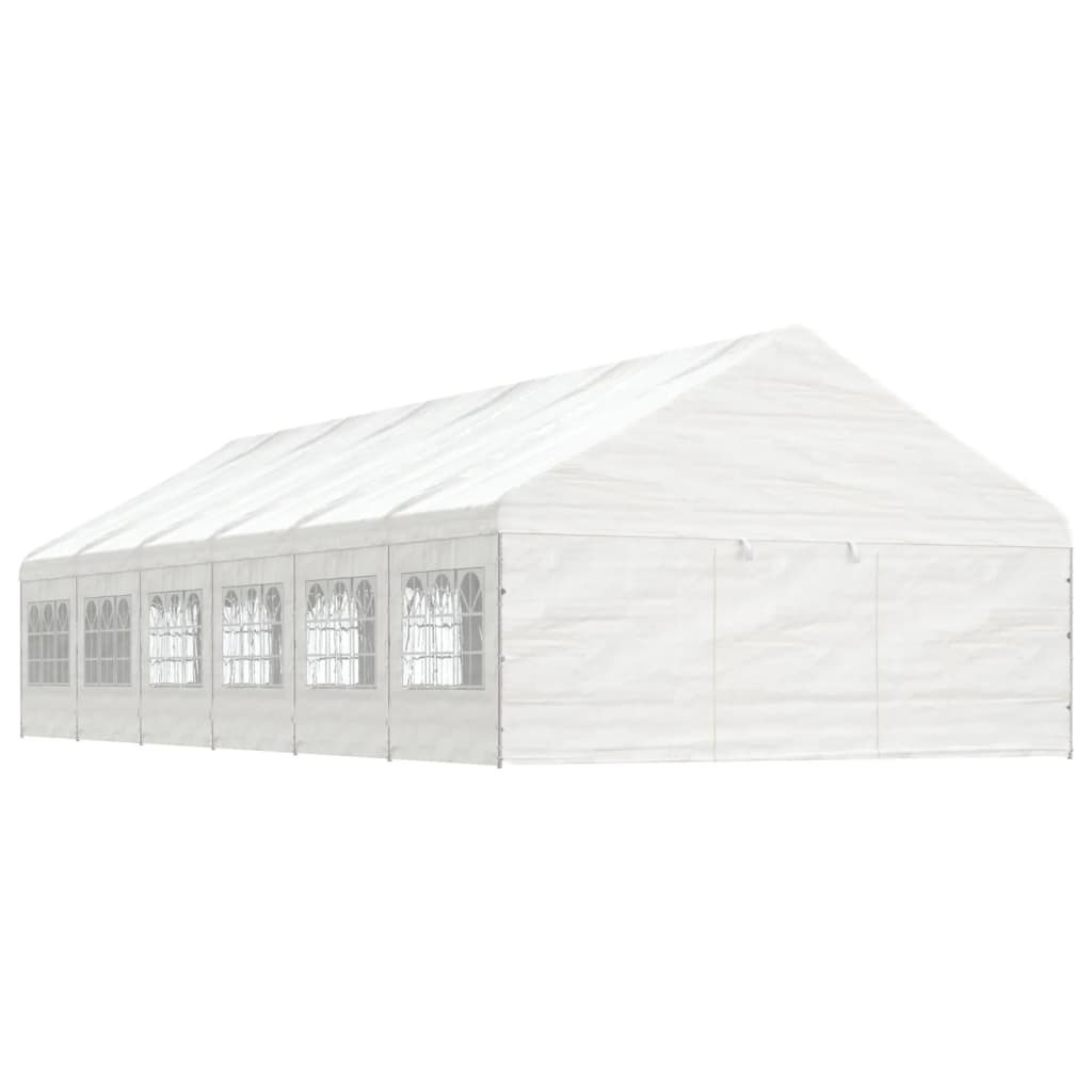 Paviljon s streho bel 13,38×5,88×3,75 m polietilen