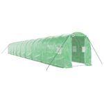 Rastlinjak z jeklenim ogrodjem zelen 36 m² 18x2x2 m - Image 2