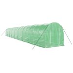 Rastlinjak z jeklenim ogrodjem zelen 36 m² 18x2x2 m - Image 3
