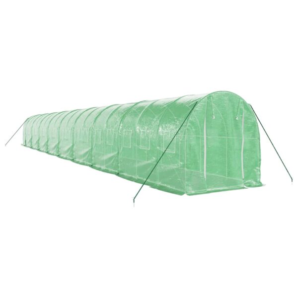 Rastlinjak z jeklenim ogrodjem zelen 36 m² 18x2x2 m - Image 3
