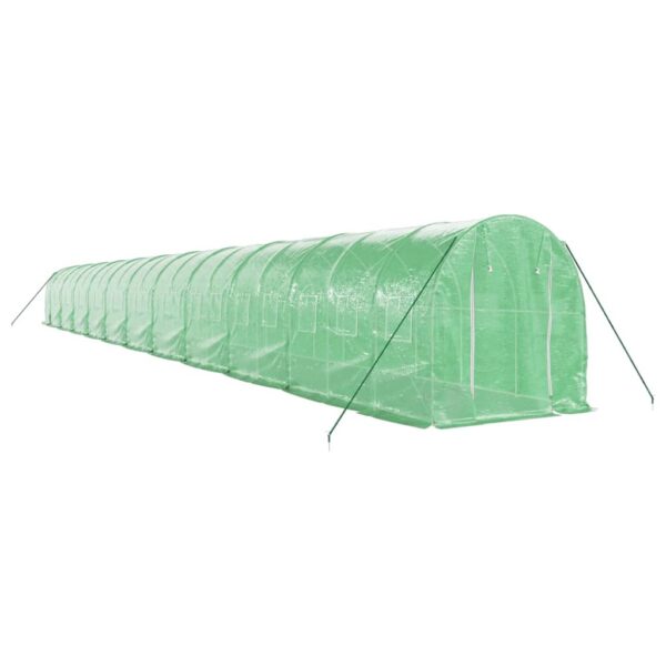 Rastlinjak z jeklenim ogrodjem zelen 44 m² 22x2x2 m - Image 3