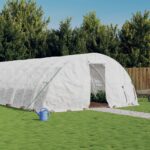Rastlinjak z jeklenim okvirjem bel 110 m² 22x5x2,3 m