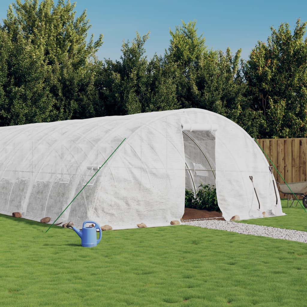 Rastlinjak z jeklenim okvirjem bel 120 m² 24x5x2,3 m