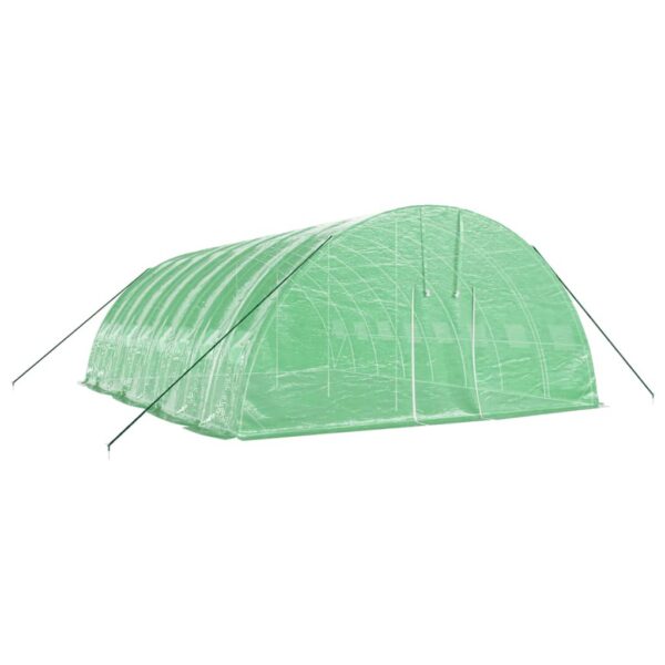 Rastlinjak z jeklenim ogrodjem zelen 48 m² 8x6x2,85 m - Image 3
