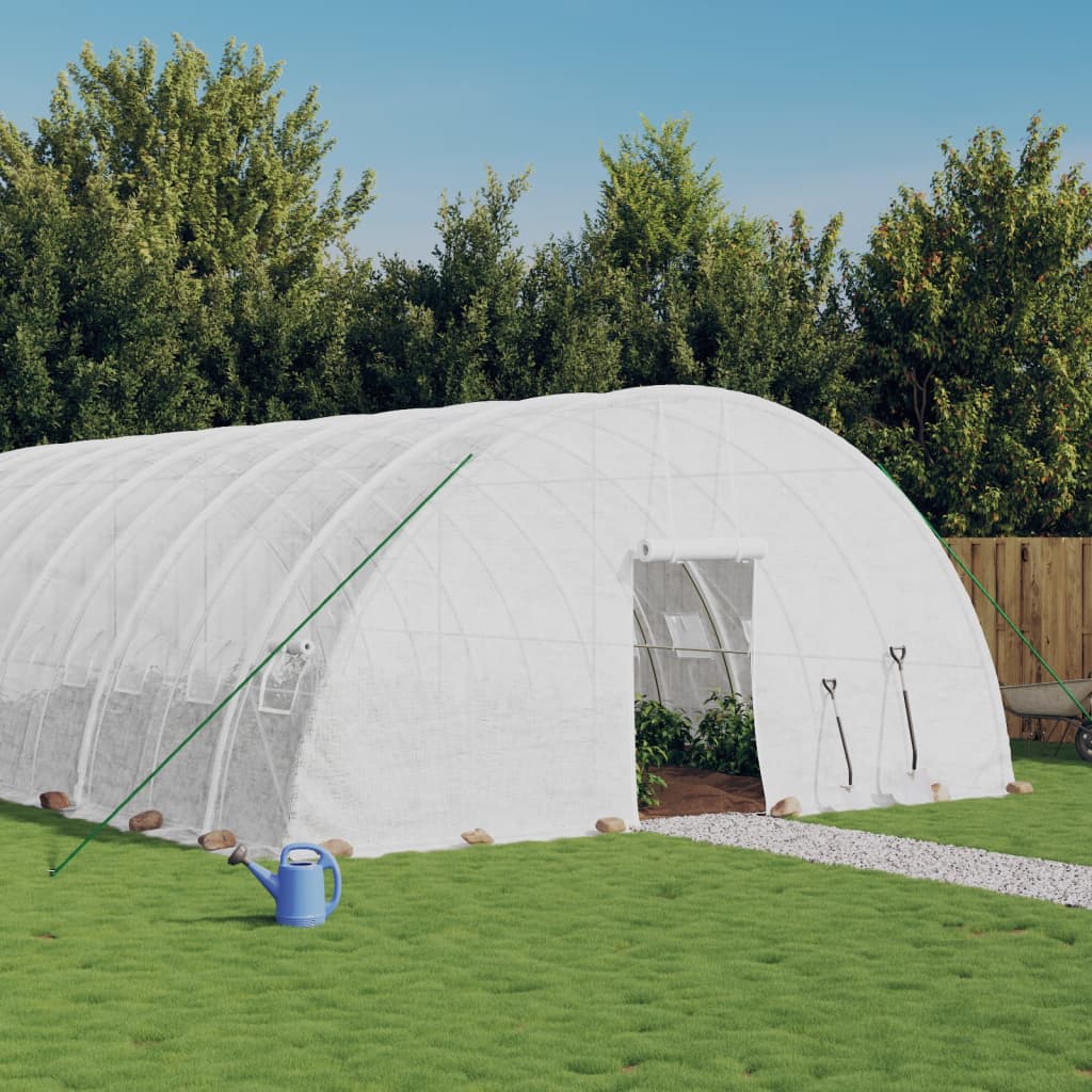 Rastlinjak z jeklenim okvirjem bel 132 m² 22x6x2,85 m