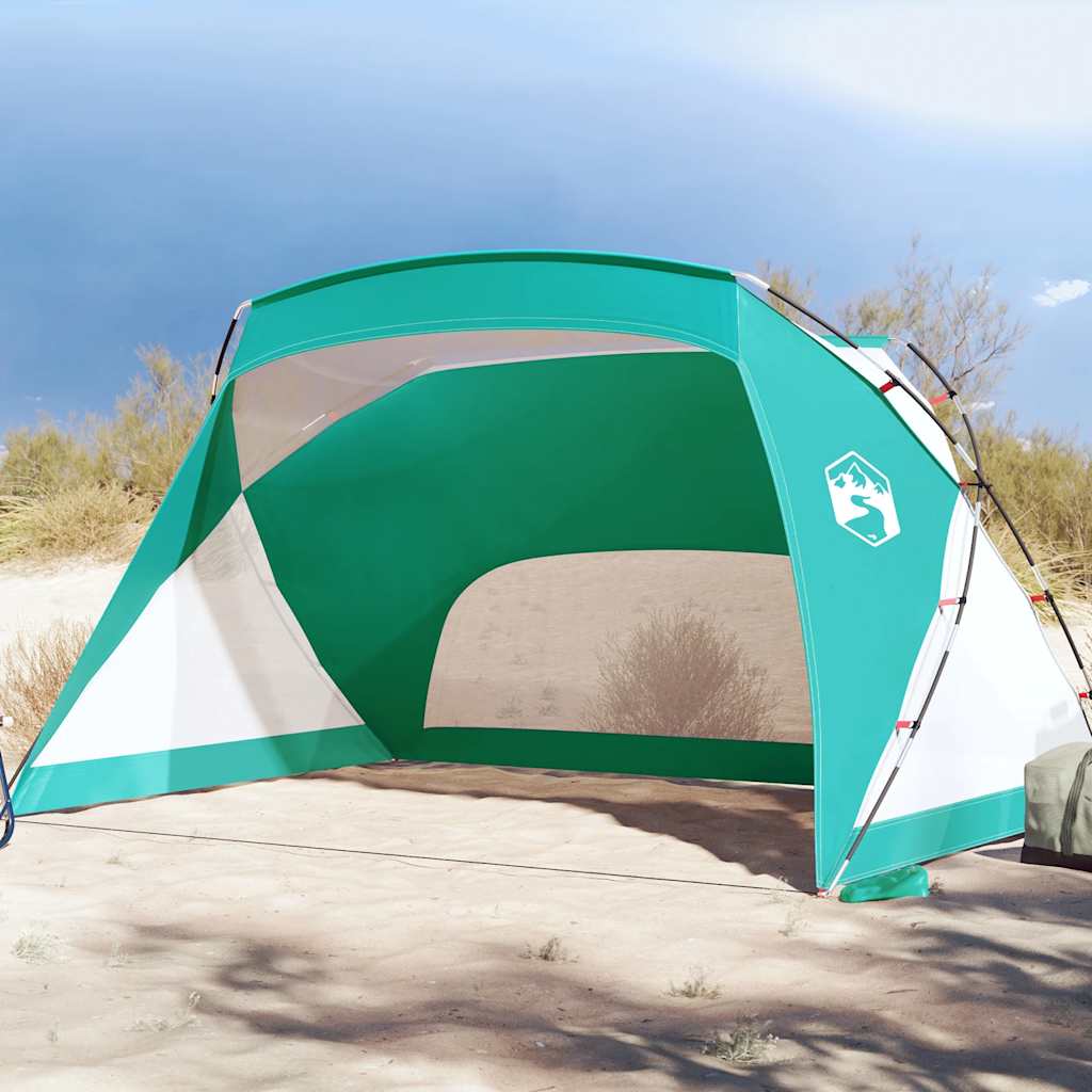 Šotor za na plažo zelen 274x178x170/148 cm 185T poliester