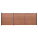 Komplet ograjnih panelov rjav 526x186 WPC