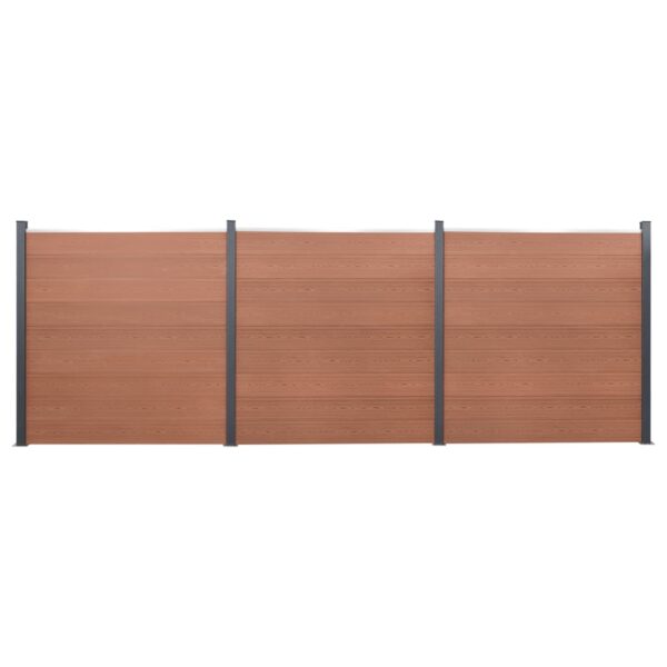 Komplet ograjnih panelov rjav 526x186 WPC