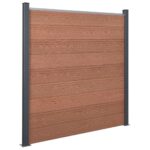 Komplet ograjnih panelov rjav 526x186 WPC - Image 2