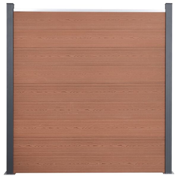 Komplet ograjnih panelov rjav 699x186 WPC - Image 3